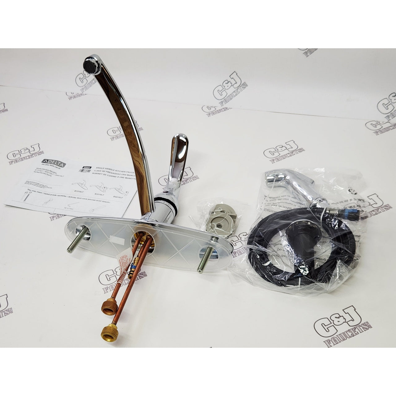 Delta B4410LF Foundations Kitchen Faucet with Side Spray - Chrome