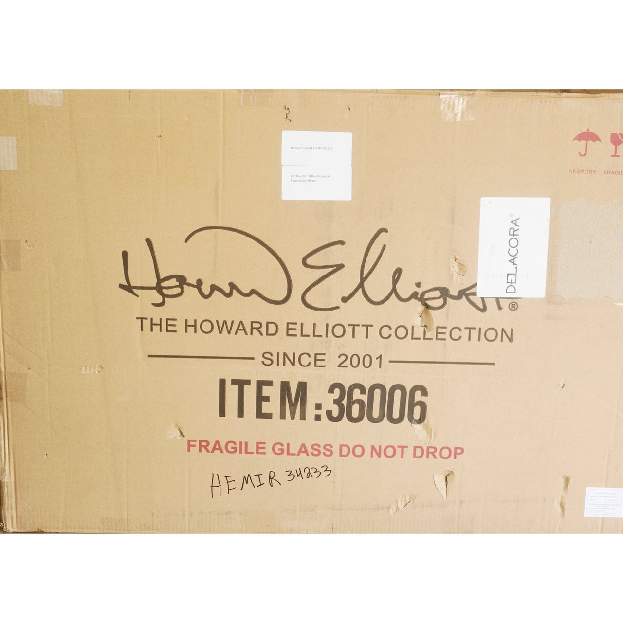 Howard Elliott HEMIR34233 Superior Rectangular Bathroom Frameless Wall Mirror
