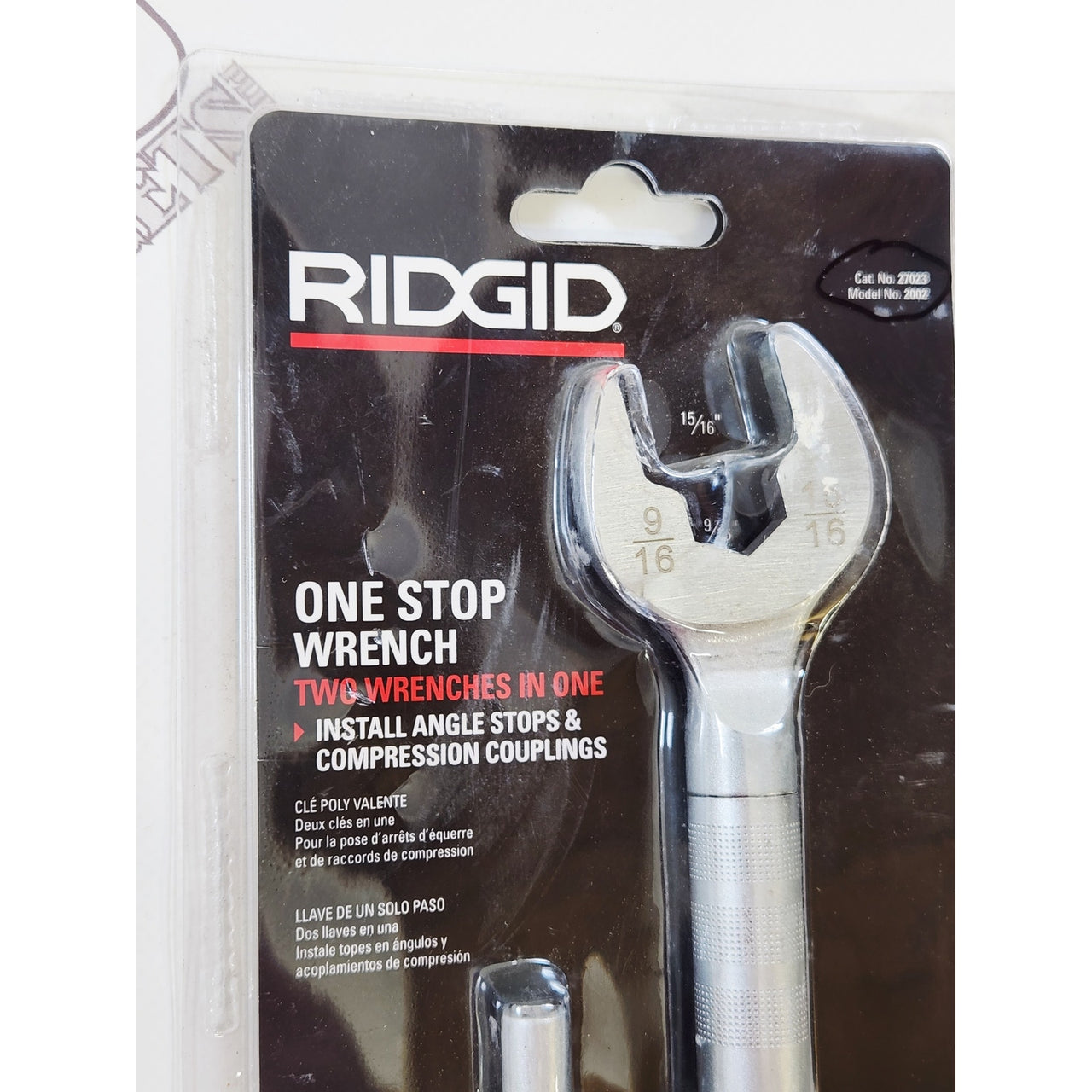 Ridgid 27023 2002 12" Plumbers One Stop Shutoff Wrench Open End & Flare