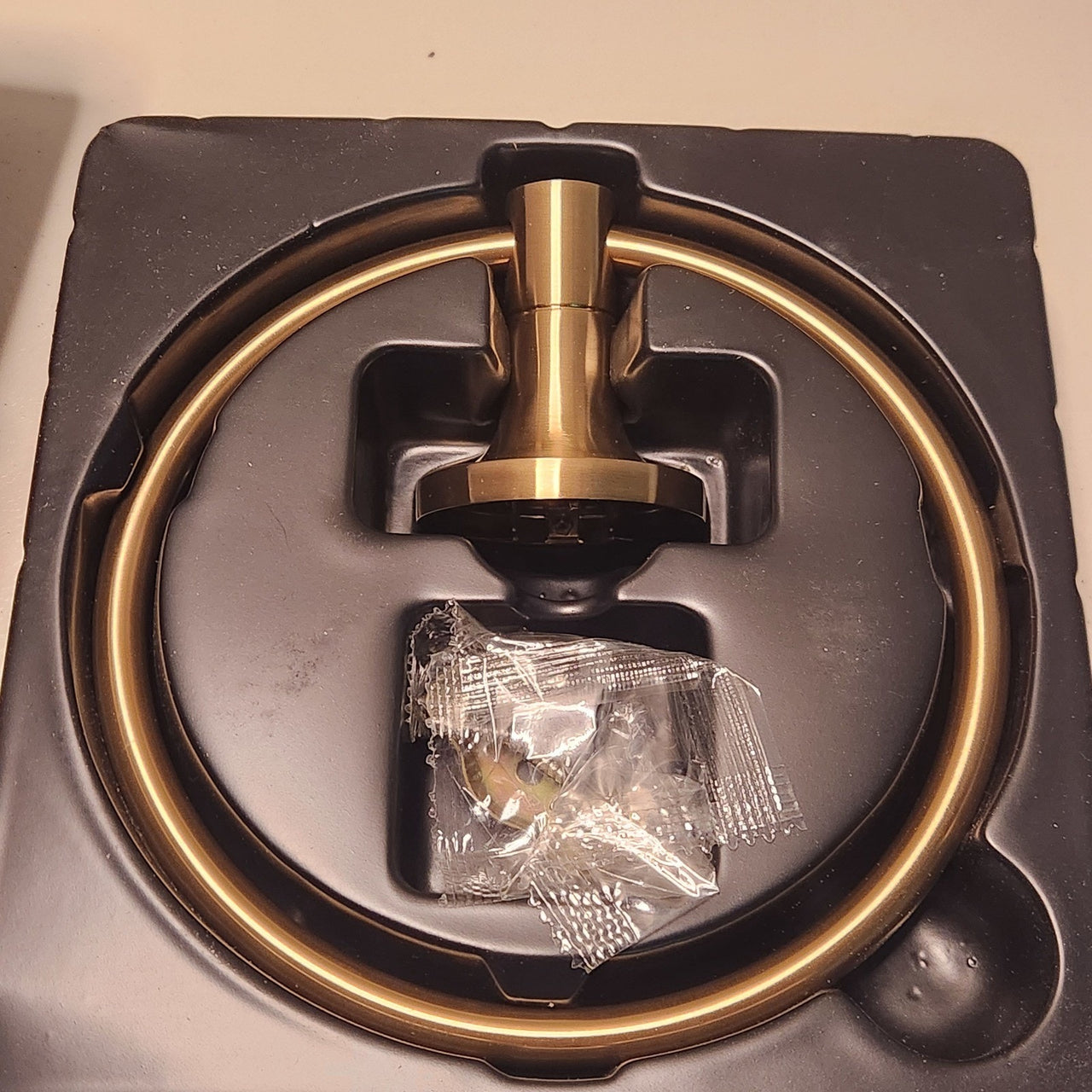 Signature Hardware 466407 Lentz Wall Mounted Towel Ring - Brushed Gold