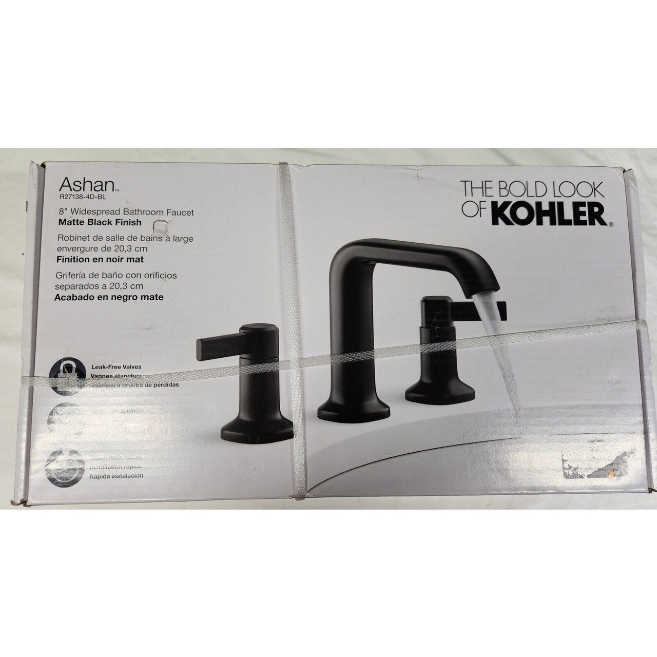 Kohler R27138-4D-BL Ashan 8 in. Widespread 2-Handle Bathroom Faucet -Matte Black