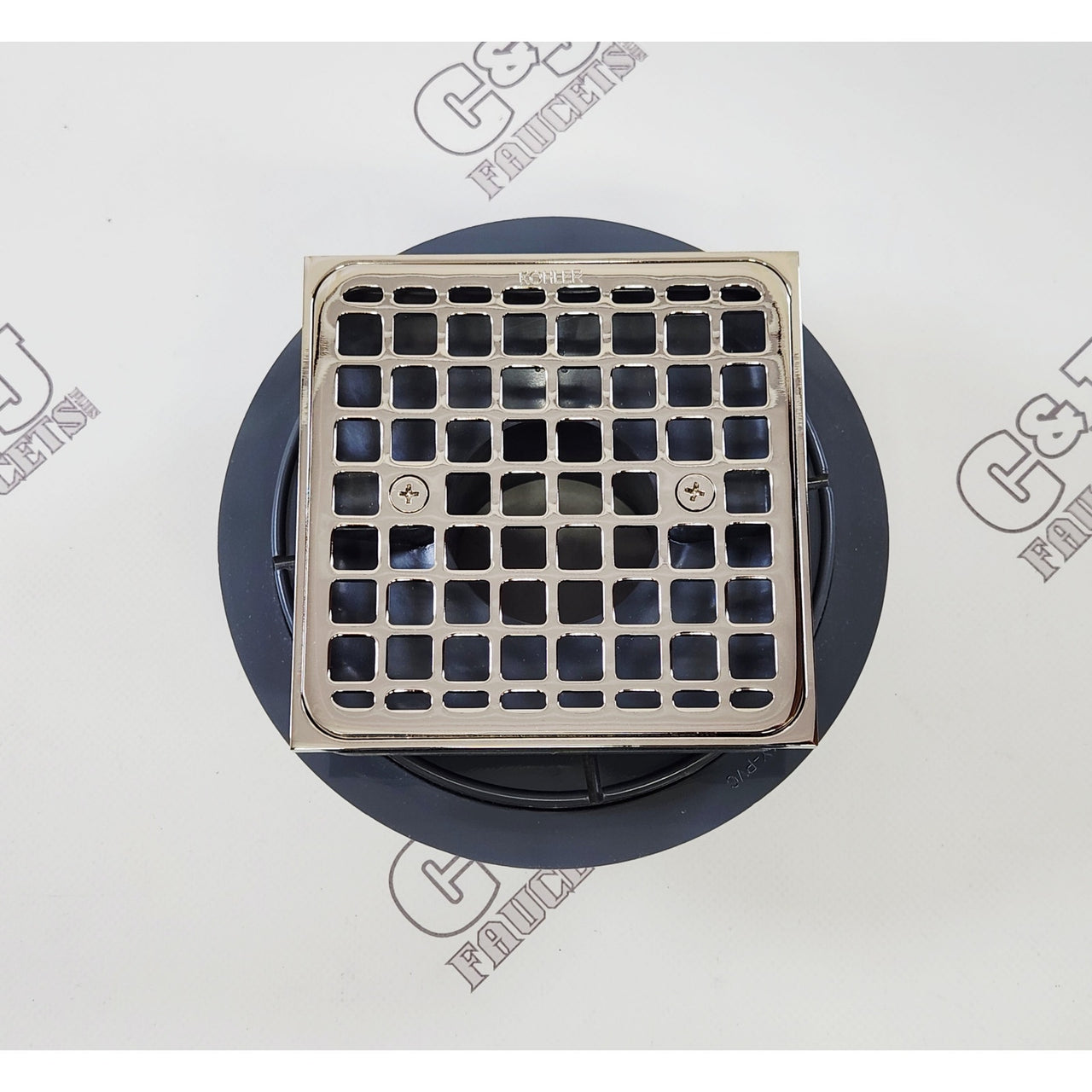 Kohler 9136-SN Clearflo Square Design Tile-In Shower Drain - Polished Nickel