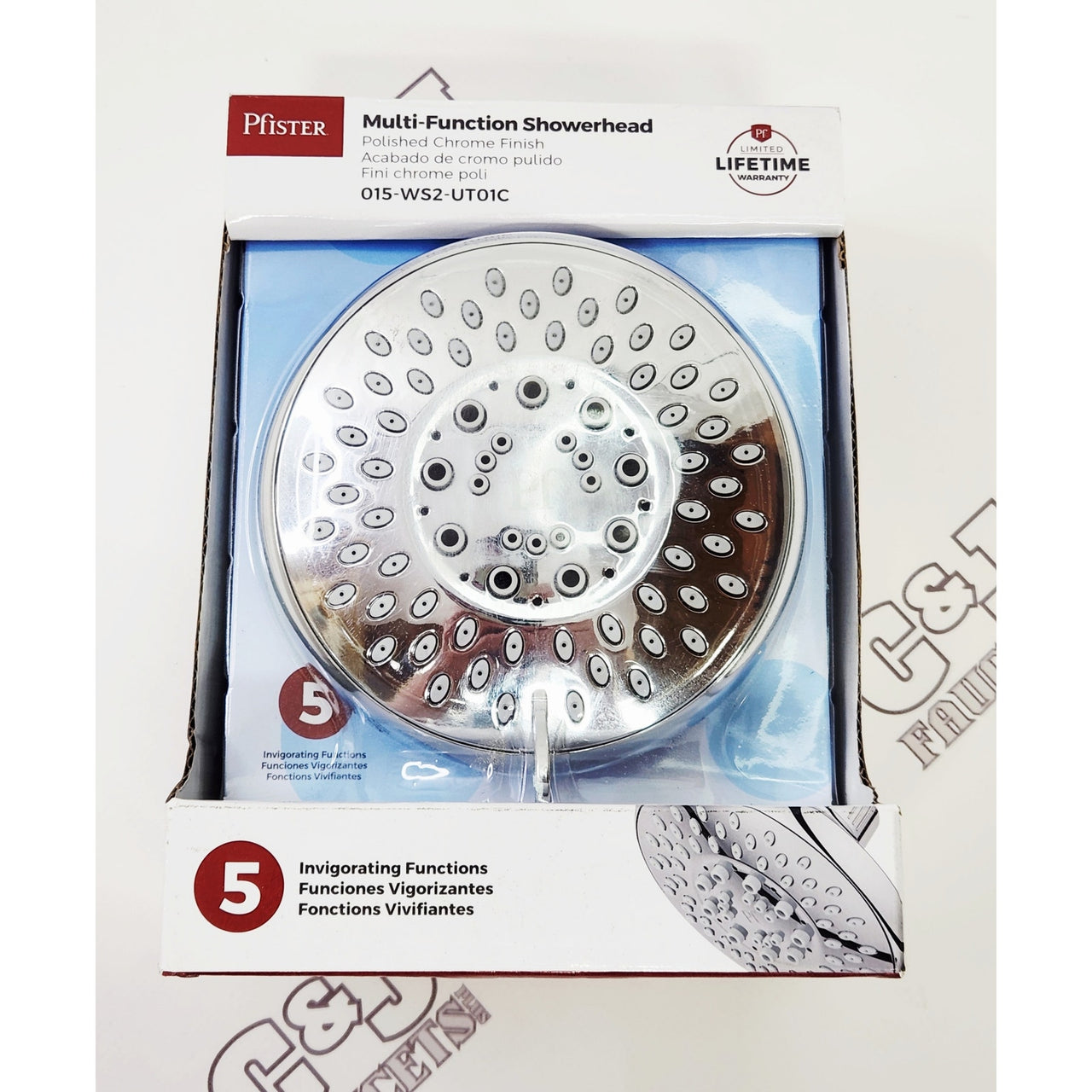 Pfister 015-WS2-UT01C Universal 1.75 GPM Multi Function Shower Head - Chrome