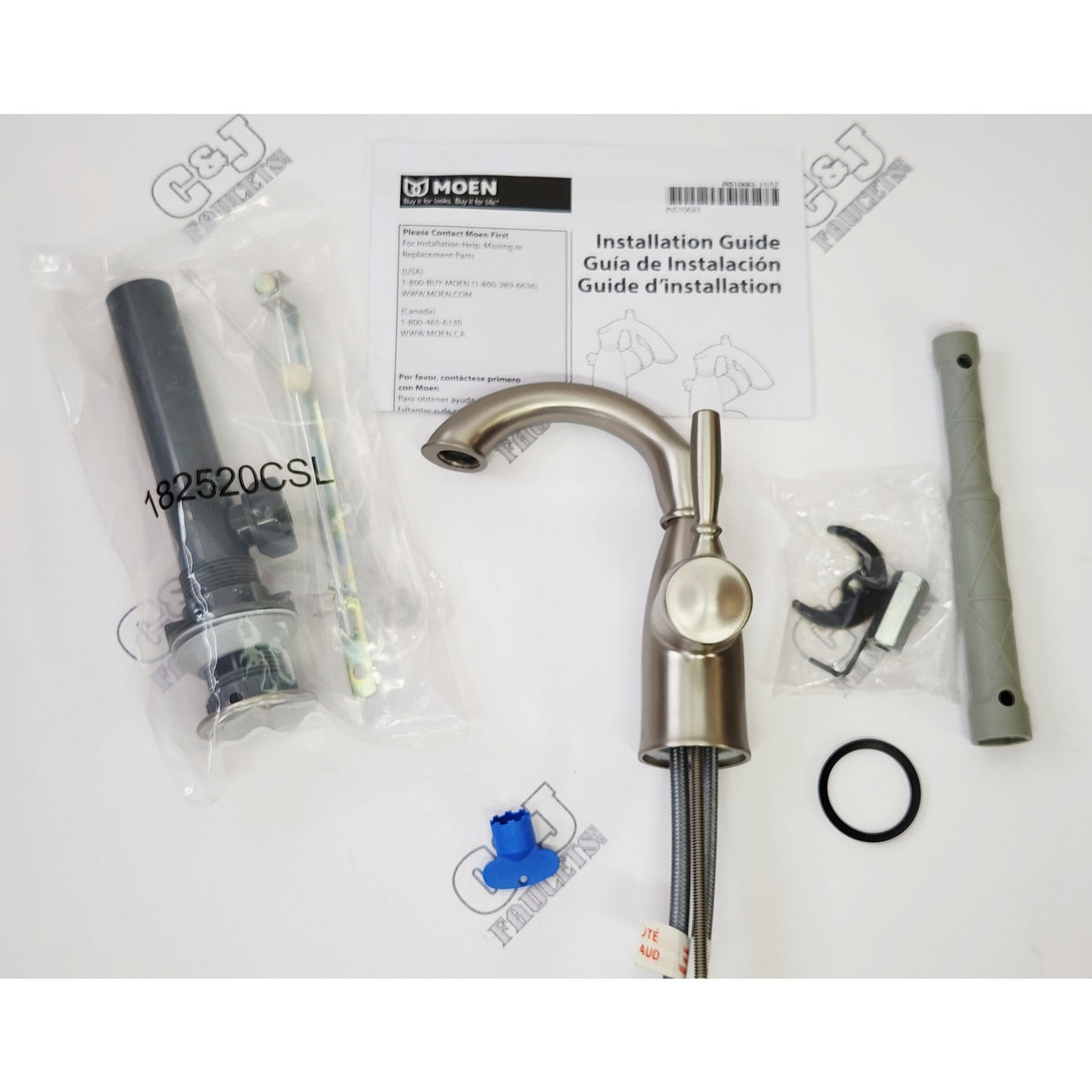 Moen 84144SRN Sarona Single Hole Bathroom Faucet - Brushed Nickel READ