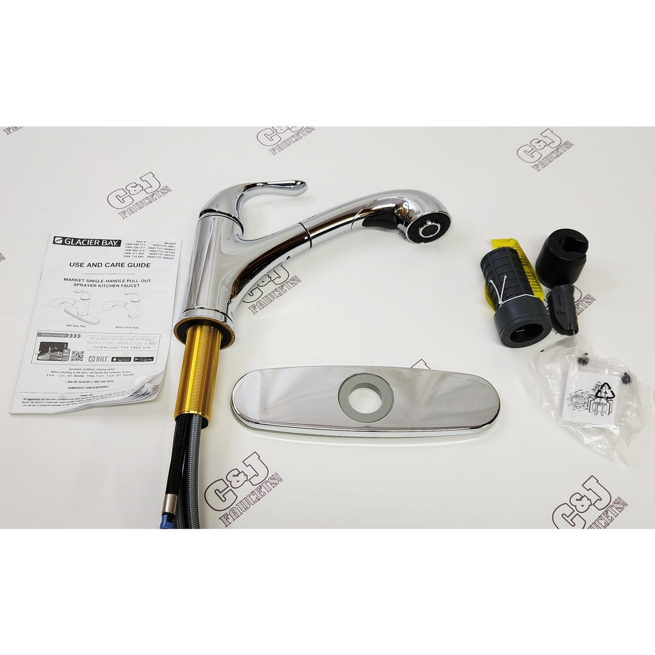 Glacier Bay 1008 028 111 Market Single-Handle Kitchen Faucet - Polished Chrome