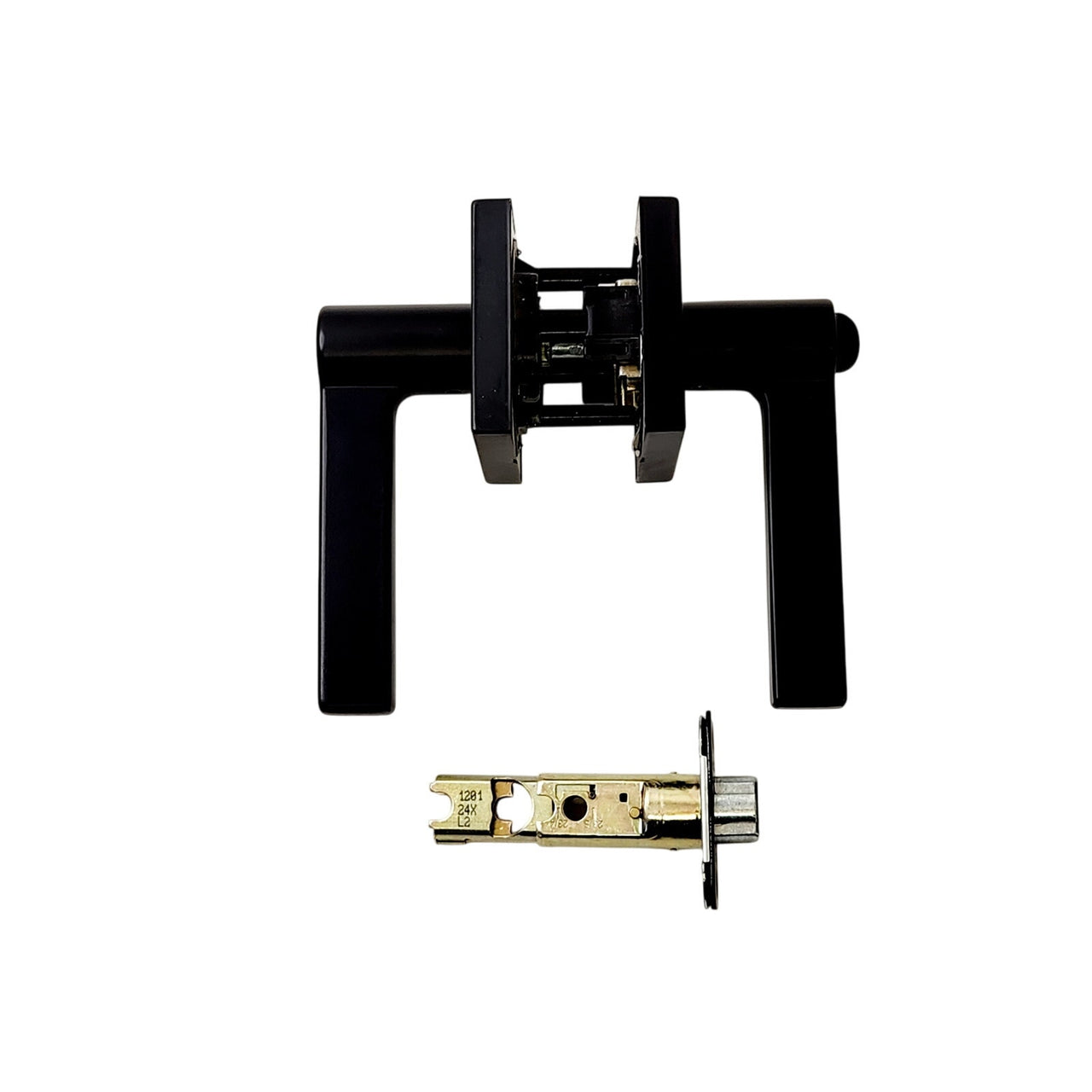 Kwikset 740HFLSQT-514S Halifax Single Cylinder Door Lever Set - Matte Black