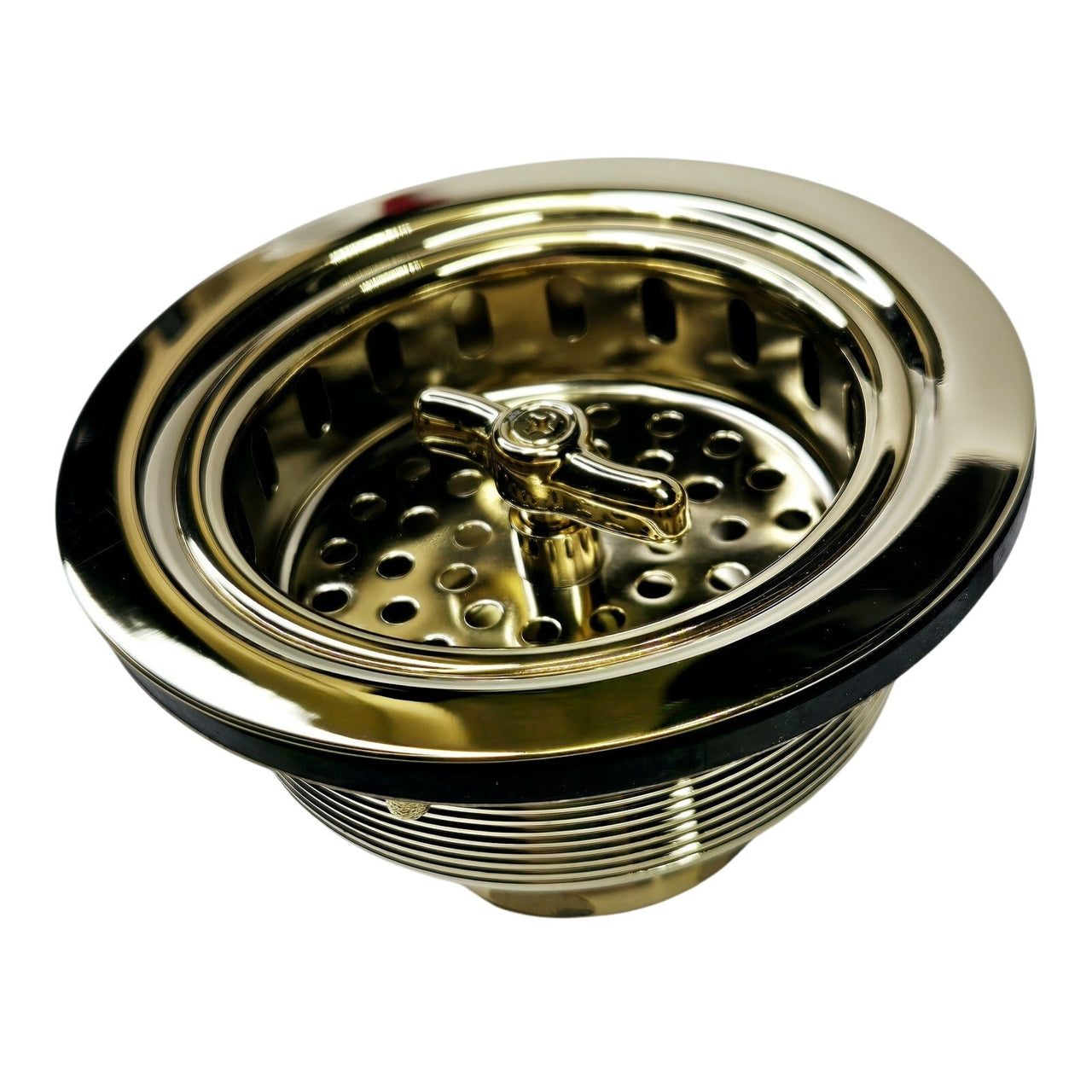 Signature Hardware 212173 3-1/2" Wing Nut Sink Basket Strainer - Polished Brass