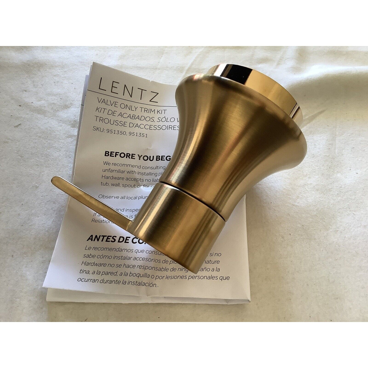 Signature Hardware SHLZPBLEVBG Lentz Shower Valve Trim, Lever Handle -Brush Gold