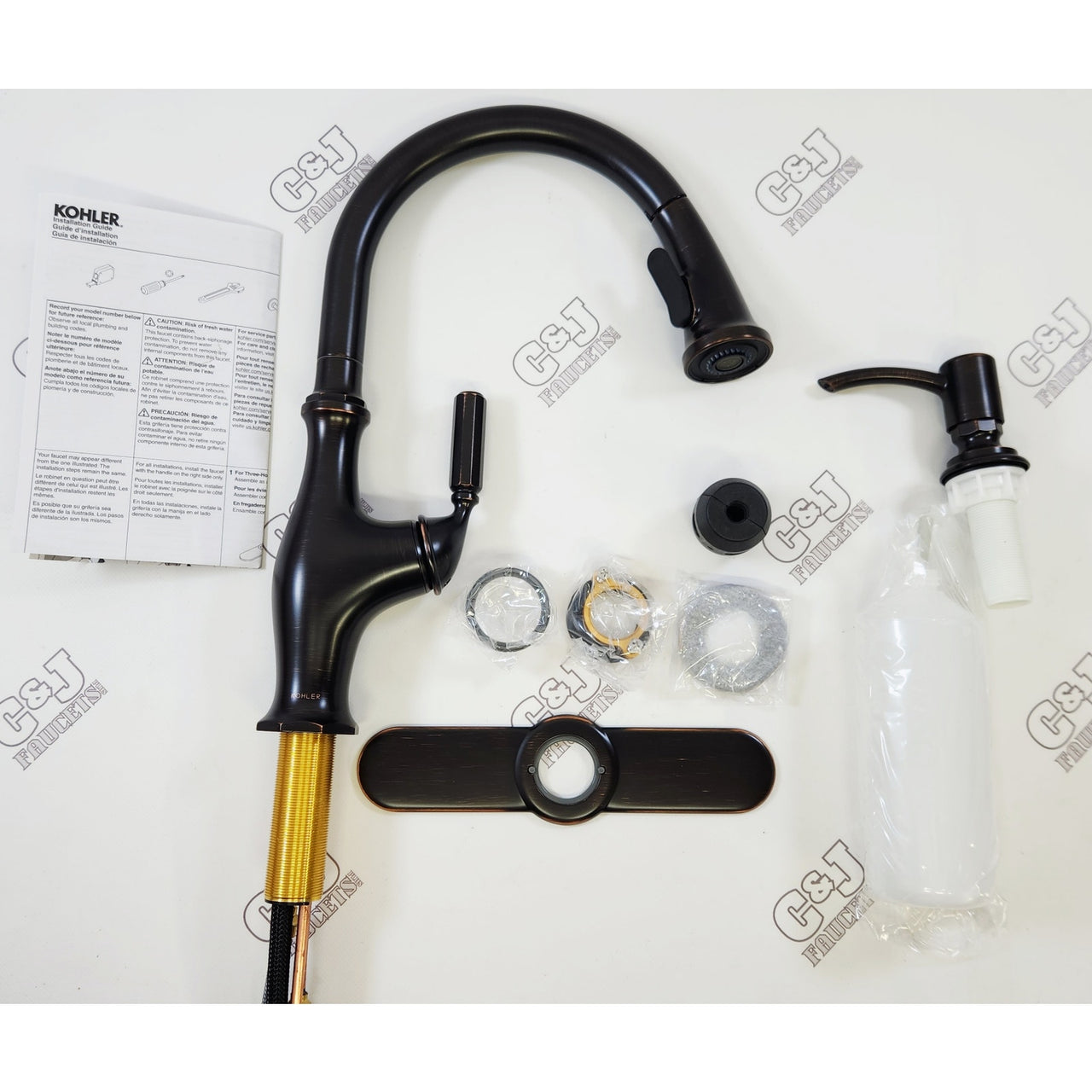 Kohler R11921-SD-2BZ Worth Pull Down Kitchen Sink Faucet - Oil Rubbed Bronze