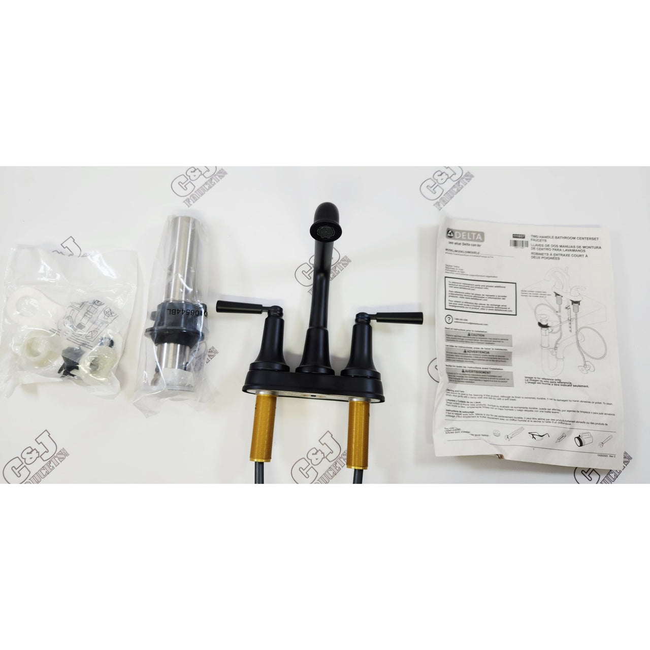 Delta 2536-BLMPU-DST Saylor 1.2 GPM Centerset Bathroom Faucet - Matte Black READ