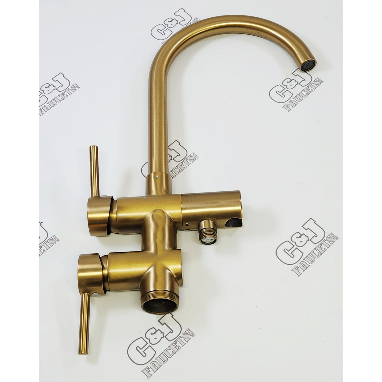 AKLFGN LDLT-001L-SJ Waterfall Freestanding Tub Faucet - Brushed Gold READ