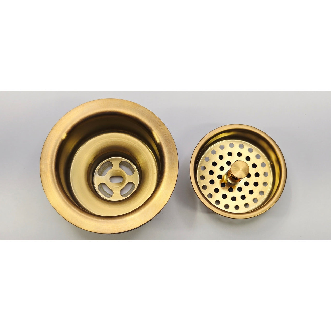 Signature Hardware 480532 3-1/2" Kitchen Sink Basket Strainer - Brushed Gold
