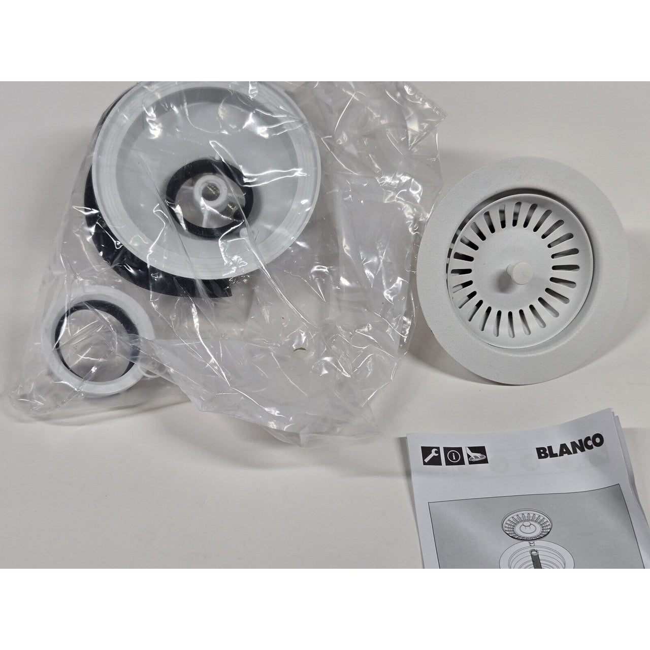 Blanco 240319 3.5" Metal Waste Flange for Garbage Disposal - White