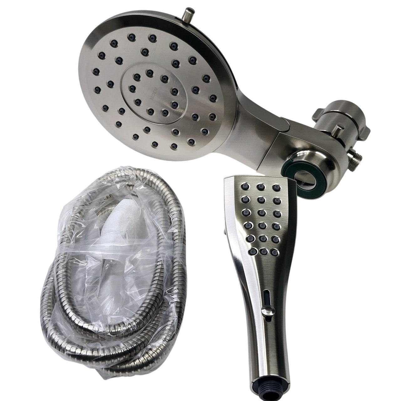 Moen 220C3BN Verso 8-Spray 7" Dual Fixed and Handheld Shower Head - Brush Nickel