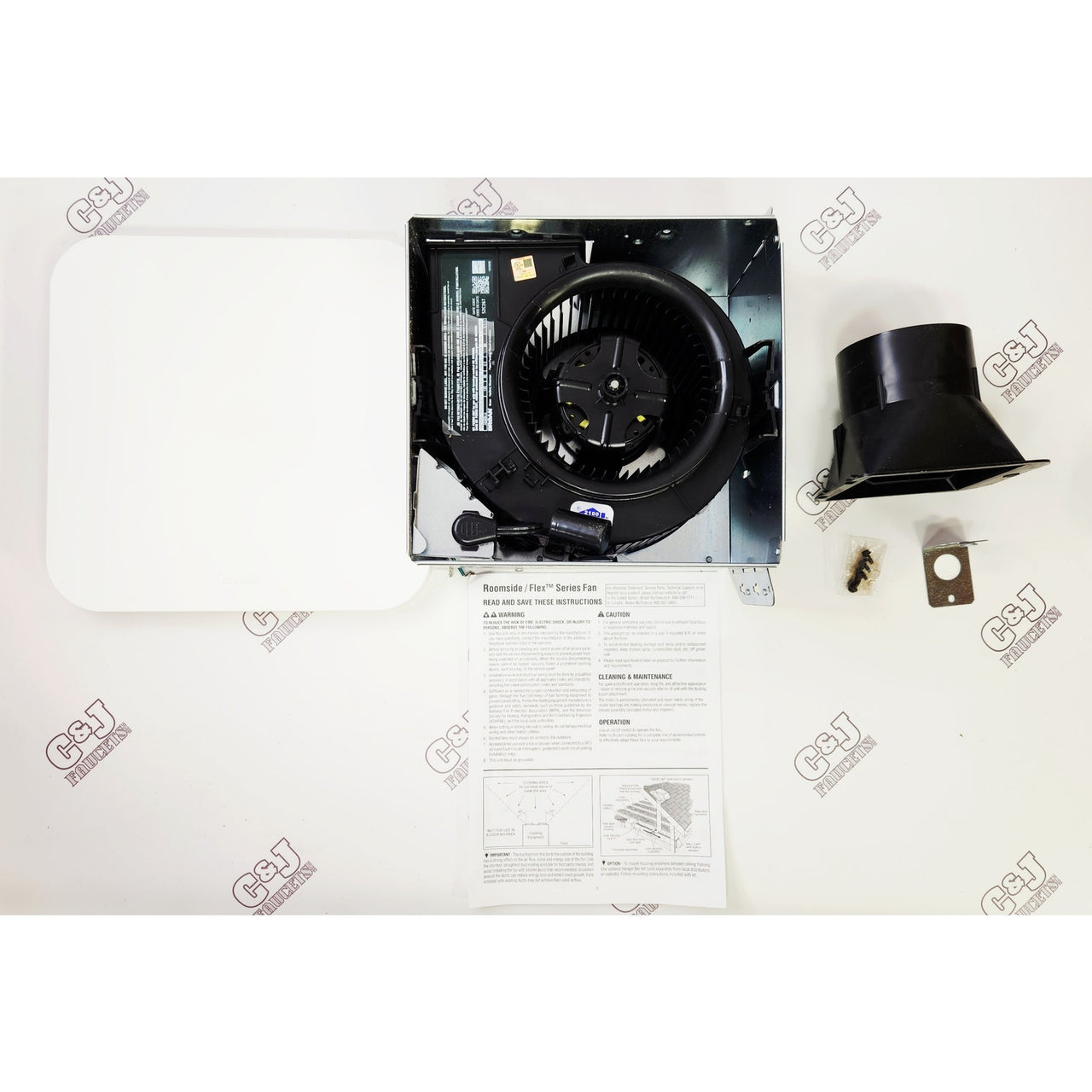 Broan AE80K 80 CFM 0.8 Sone Ceiling or Wall Mounted Exhaust Fan - White