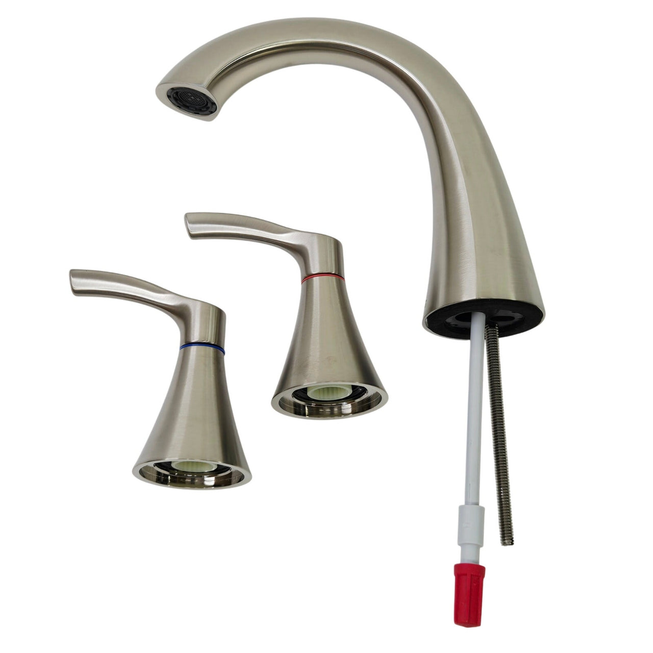 Moen CFG 58912BN Ash Widespread Bathroom Faucet with Valve & Drain -Brush Nickel
