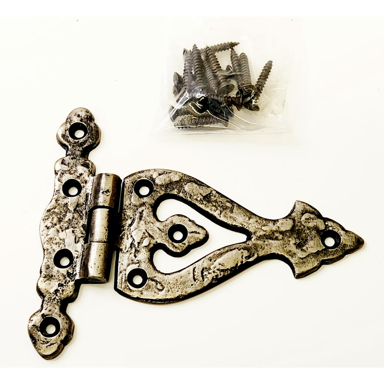 Signature Hardware 325974 Decorative 5-1/4" x 4-1/2" Iron Hinge - Antique Pewter