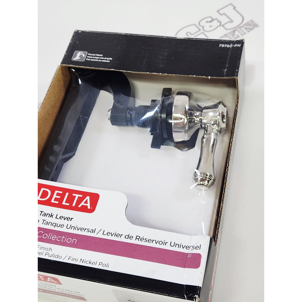 Delta 79760-PN Cassidy Tank Lever, Standard Handle - Brilliance Polished Nickel