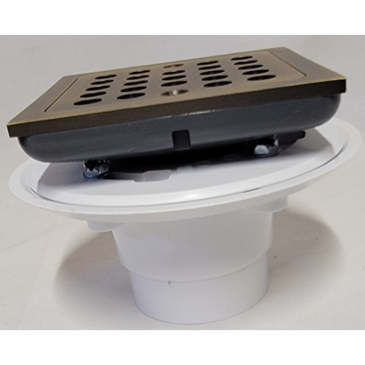 Signature Hardware 485530 Menlo Square Shower Drain - Aged Brass