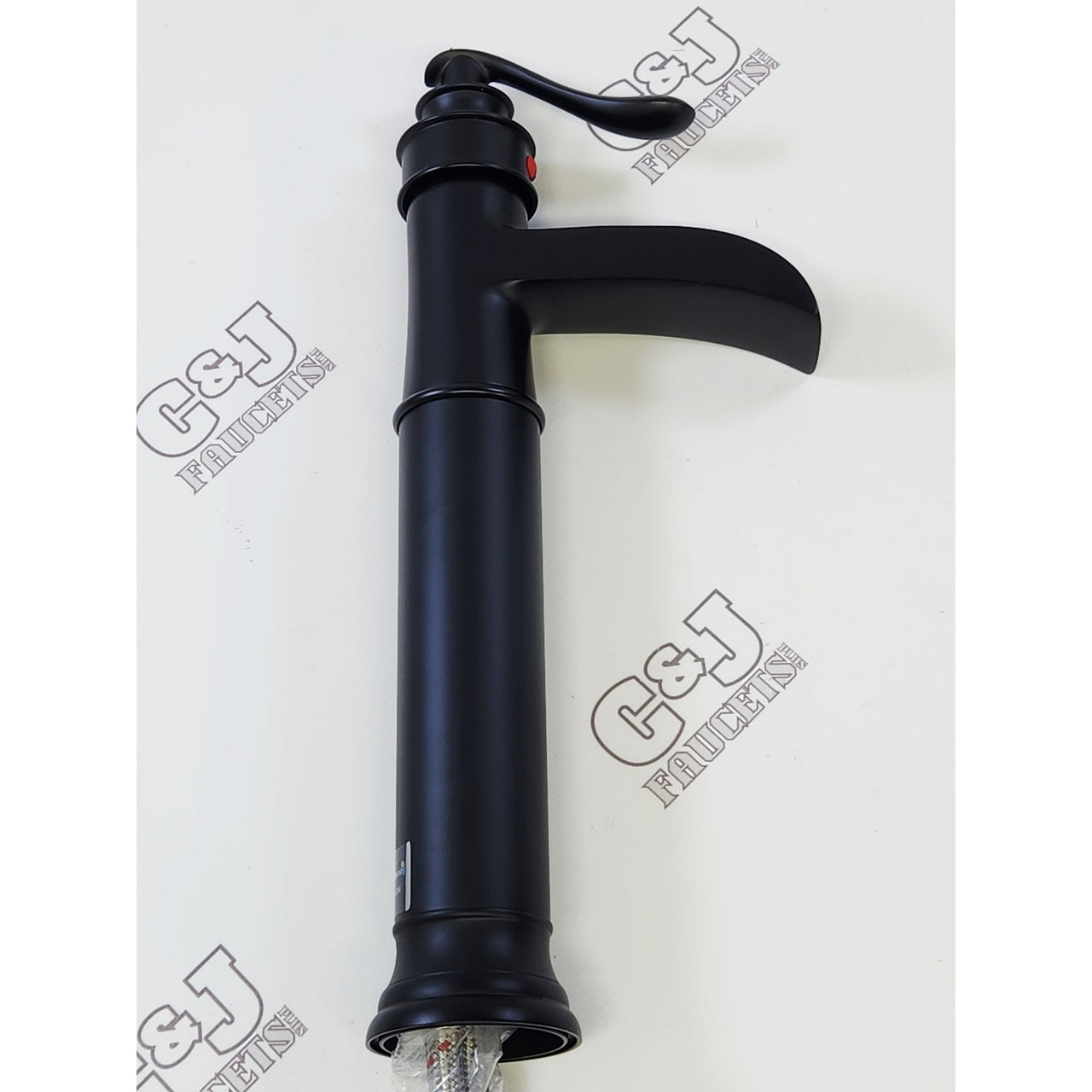 BWE A-96556H-BLACK Waterfall Single Hole 1.2 GPM Bathroom Faucet - Matte Black