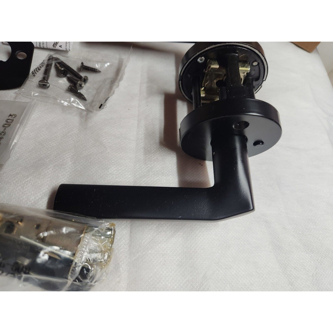 Kwikset 730LSLRDT-514 Lisbon Lever w/6AL Latch and RCS Strike-Iron Black Finish