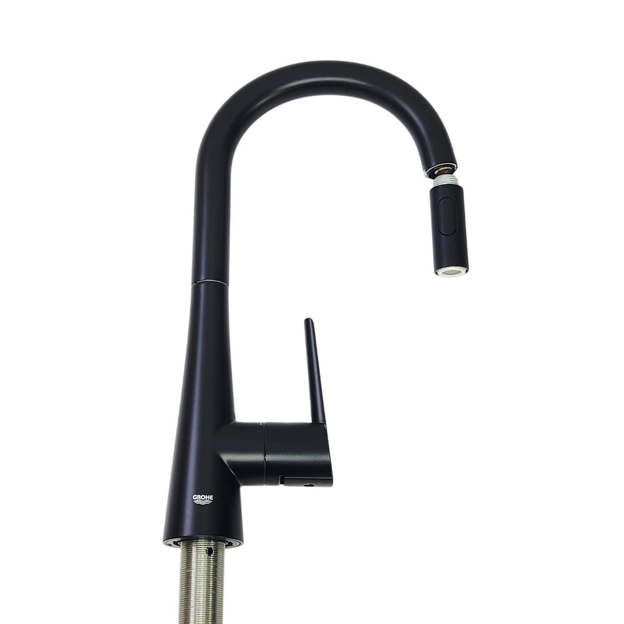 Grohe 322262433 Zedra Single Hole Pull Down Kitchen Faucet - Matte Black READ