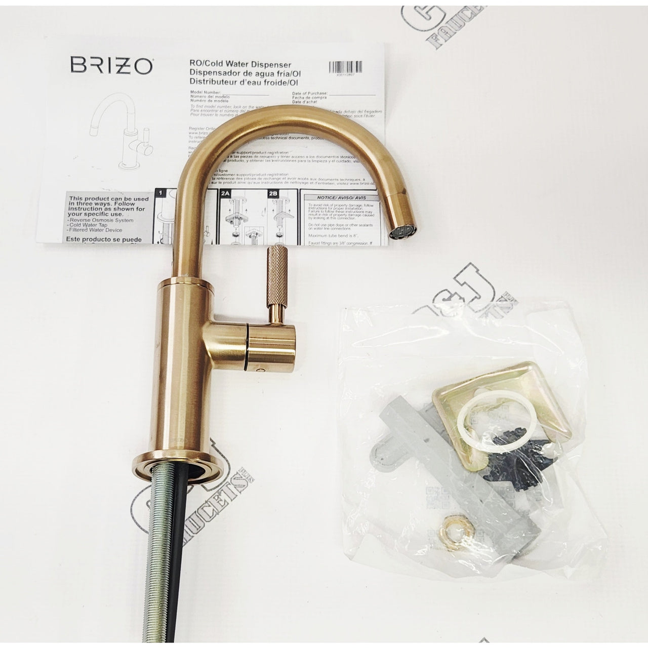 Brizo 61343LF-C-GL Litze 1.5 GPM Cold Only Faucet with Arc Spout- Luxe Gold READ