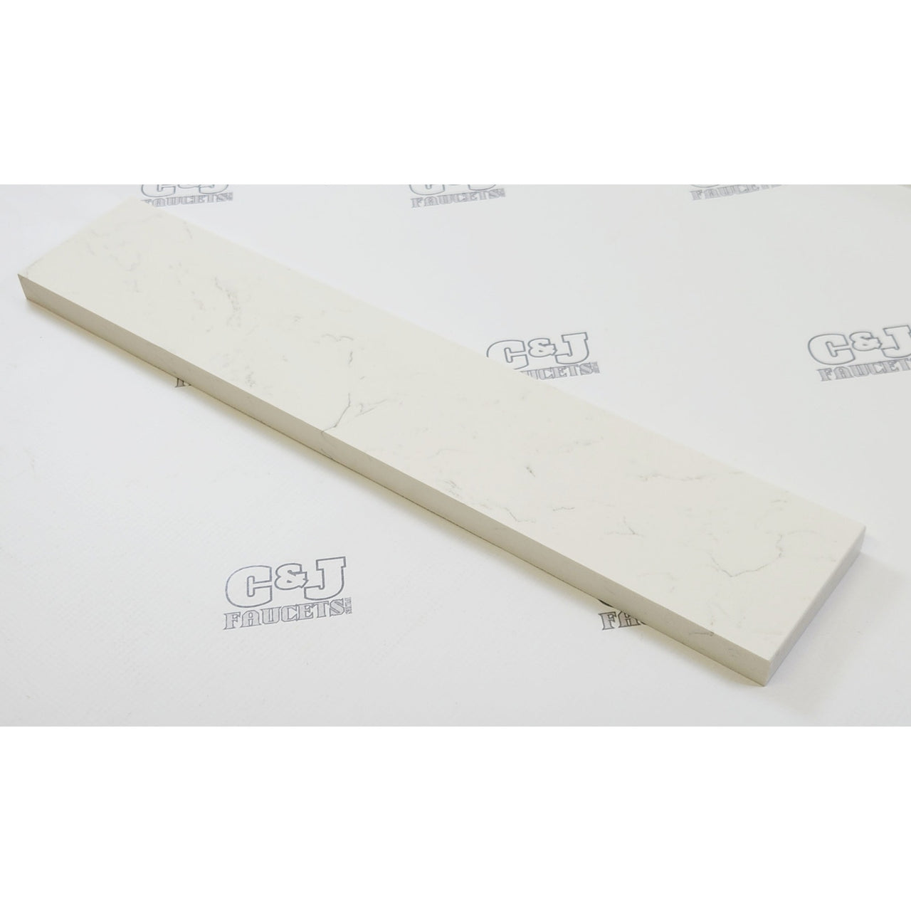 Ariel AL-CQ-SIDESPLSH 21-3/16" Quartz Vanity Side Splash - Carrara White Quartz