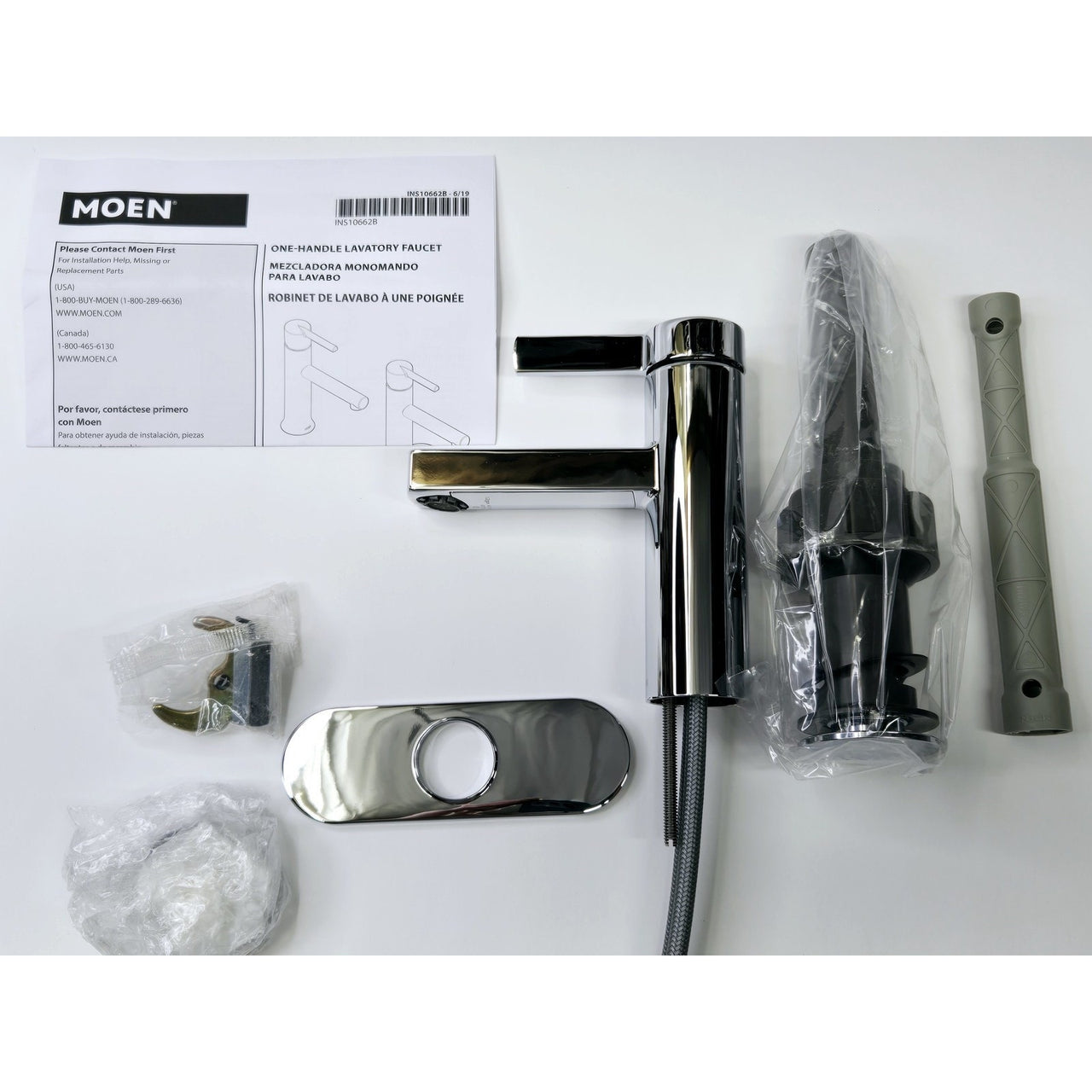 Moen 84774 Beric Single Hole Single Handle Bathroom Faucet - Chrome