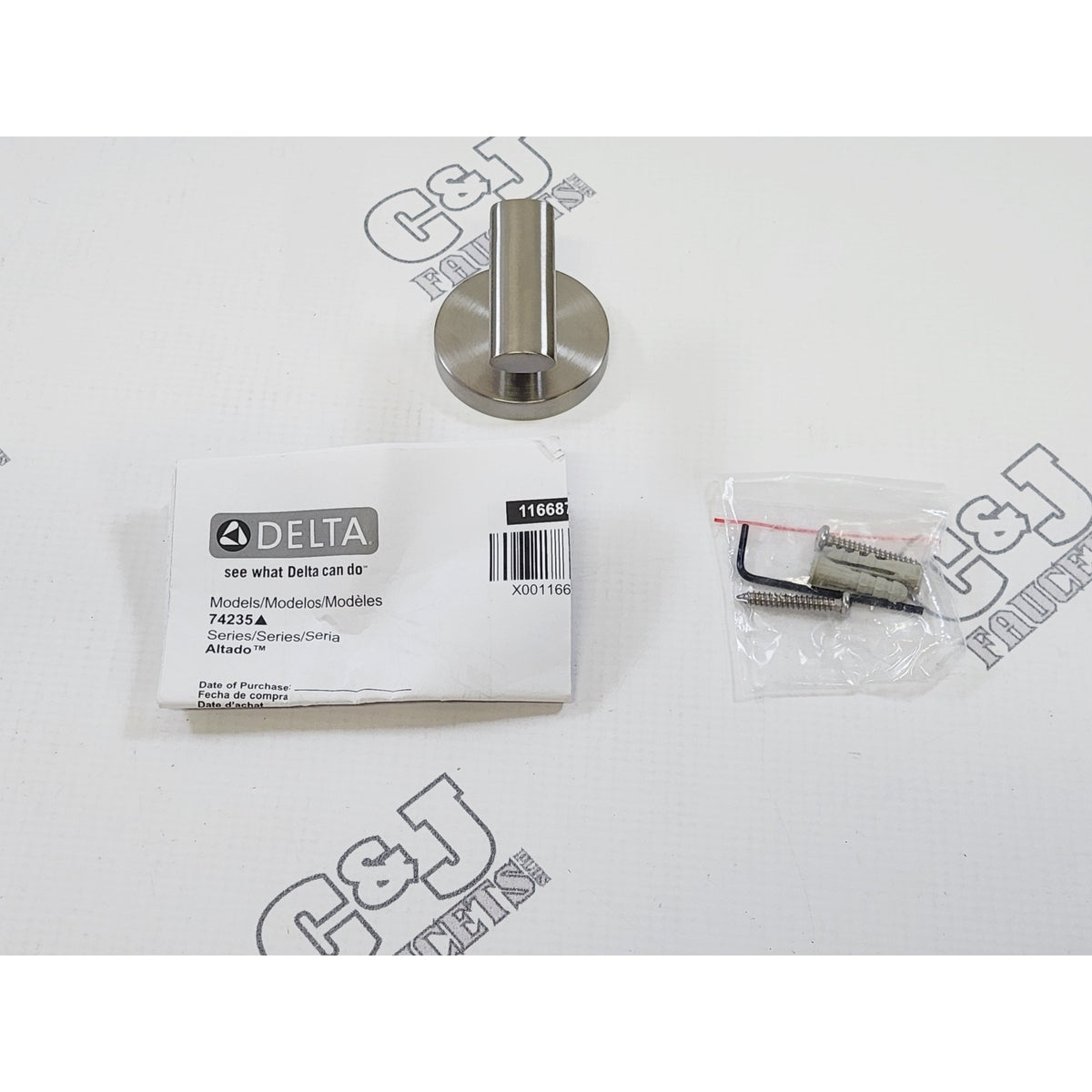 Delta 74235-SS Altado Single Wall Mounted Robe Hook - Brilliance Stainless READ