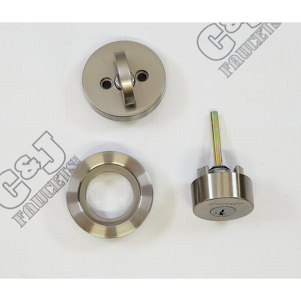Kwikset 158 RDT 15 SMT 6AL STRKP K3 Milan Round Deadbolt - Satin Nickel