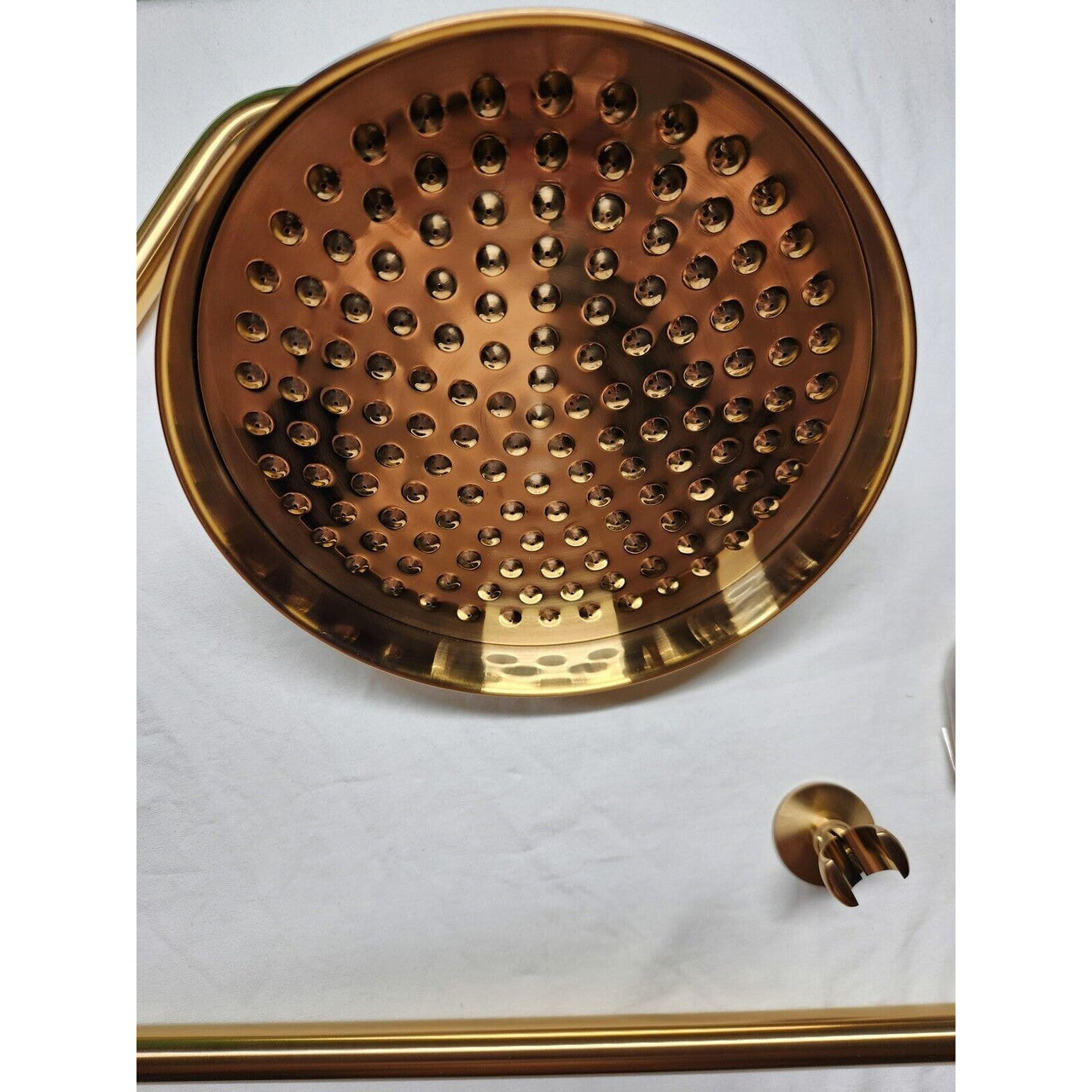 Signature Hardware 485531 Baudette Exposed Pipe Shower With Rainfall Head - Gold