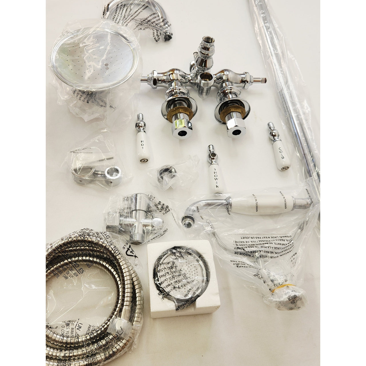 Signature Hardware 476398 Gooseneck Wall Mount Tub/Shower Conversion - Chrome