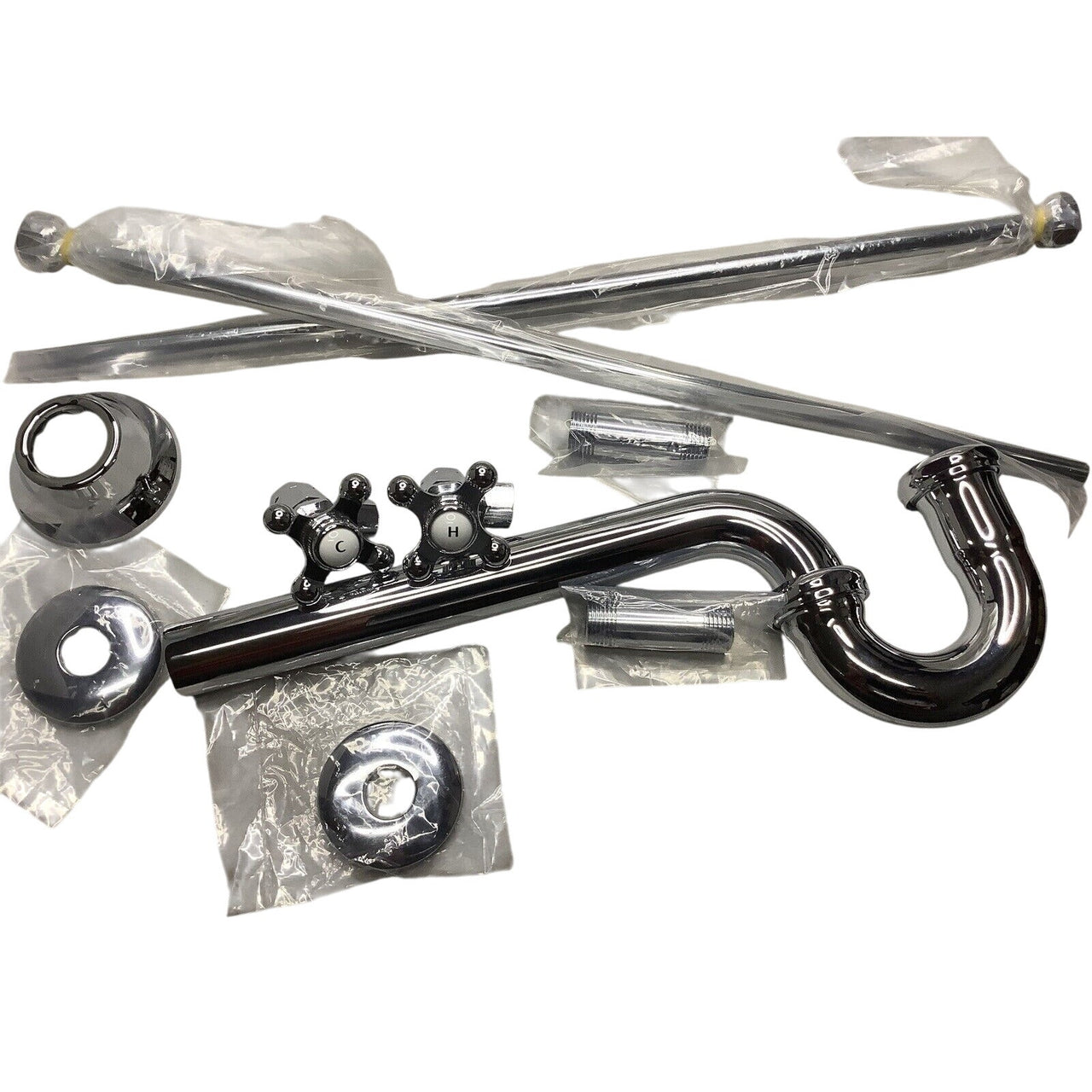 Signature Hardware 194988 Bathroom Trim Kit for Threaded Pipe from Wall - Chrome