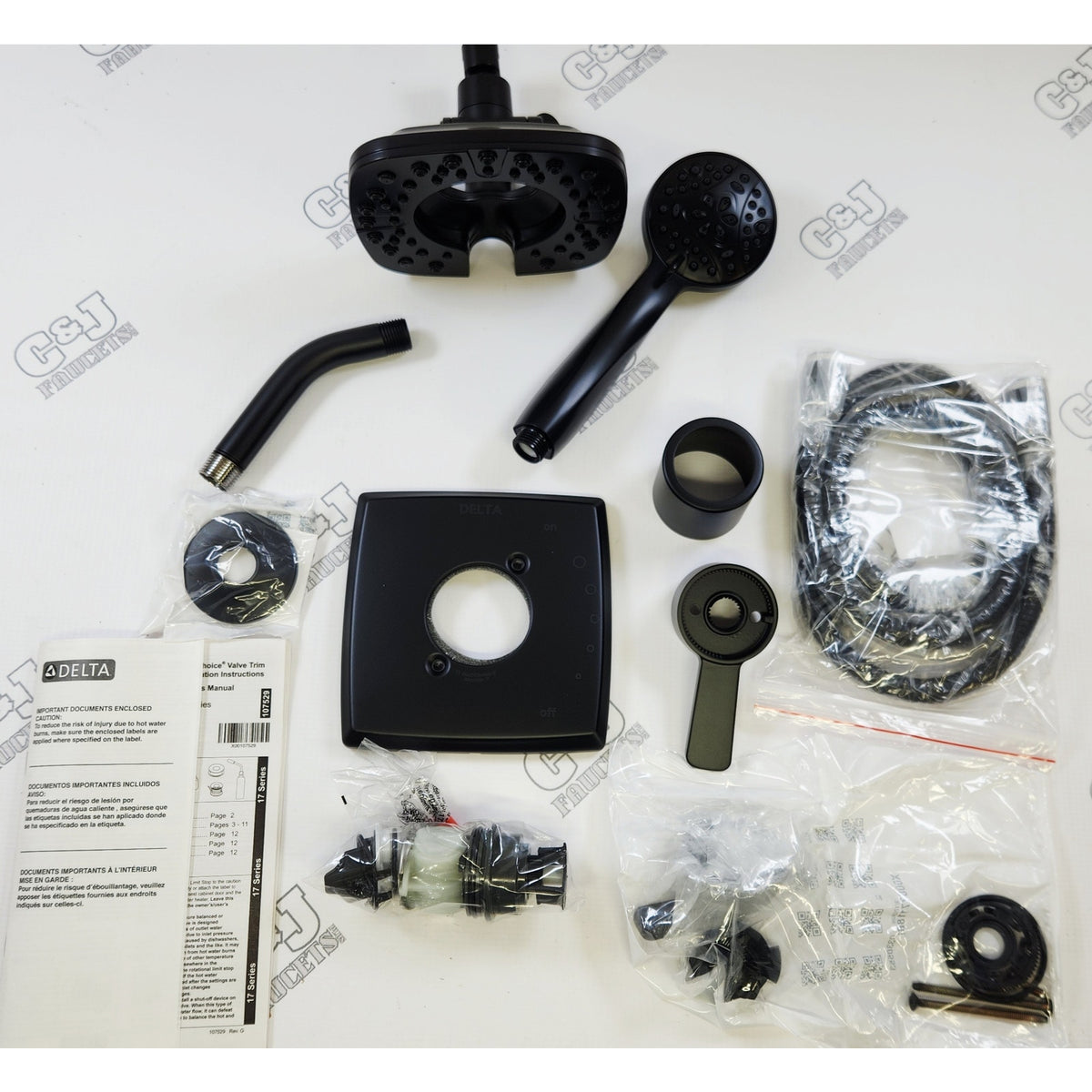 Delta T17264-BL-I Ashlyn Monitor 17 1.75 GPM In2ition Shower Trim - Matte Black