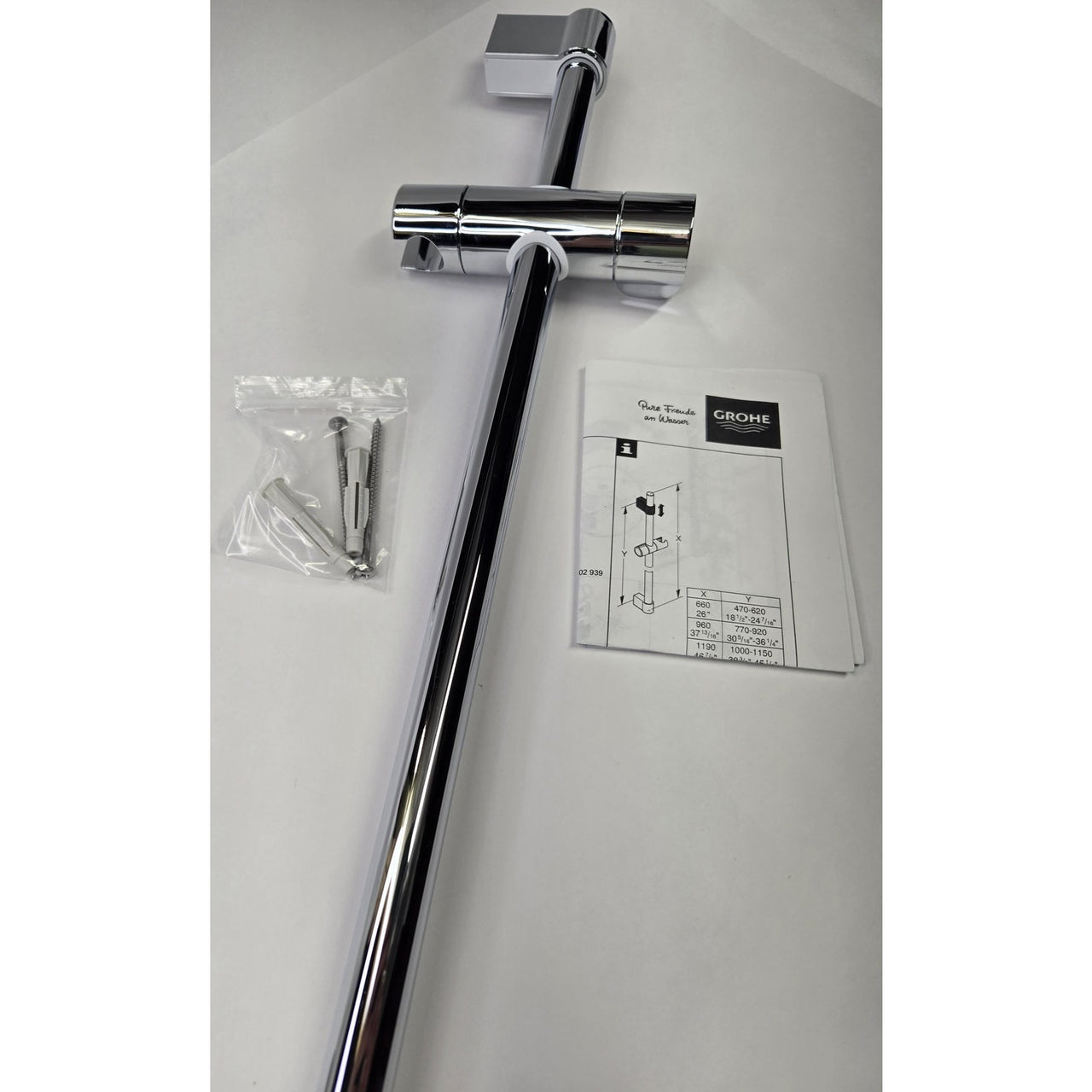 Grohe 26922001 Tempesta 24 Inch Shower Slide Bar - Starlight Chrome