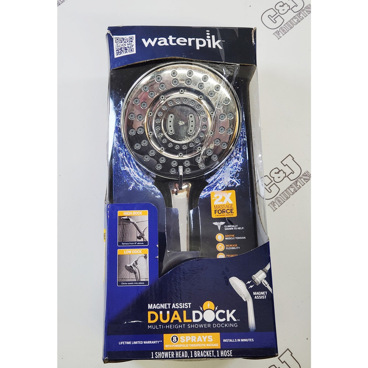 Waterpik QMR-863ME DualDock 1.8 GPM 8 Function Wall Mount Hand Shower - Chrome