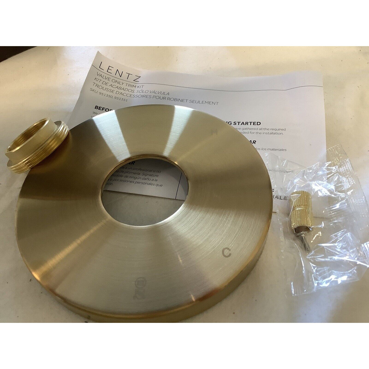 Signature Hardware SHLZ8010LHBG Lentz Press/Bal Shower Valve Trim - Brushed Gold