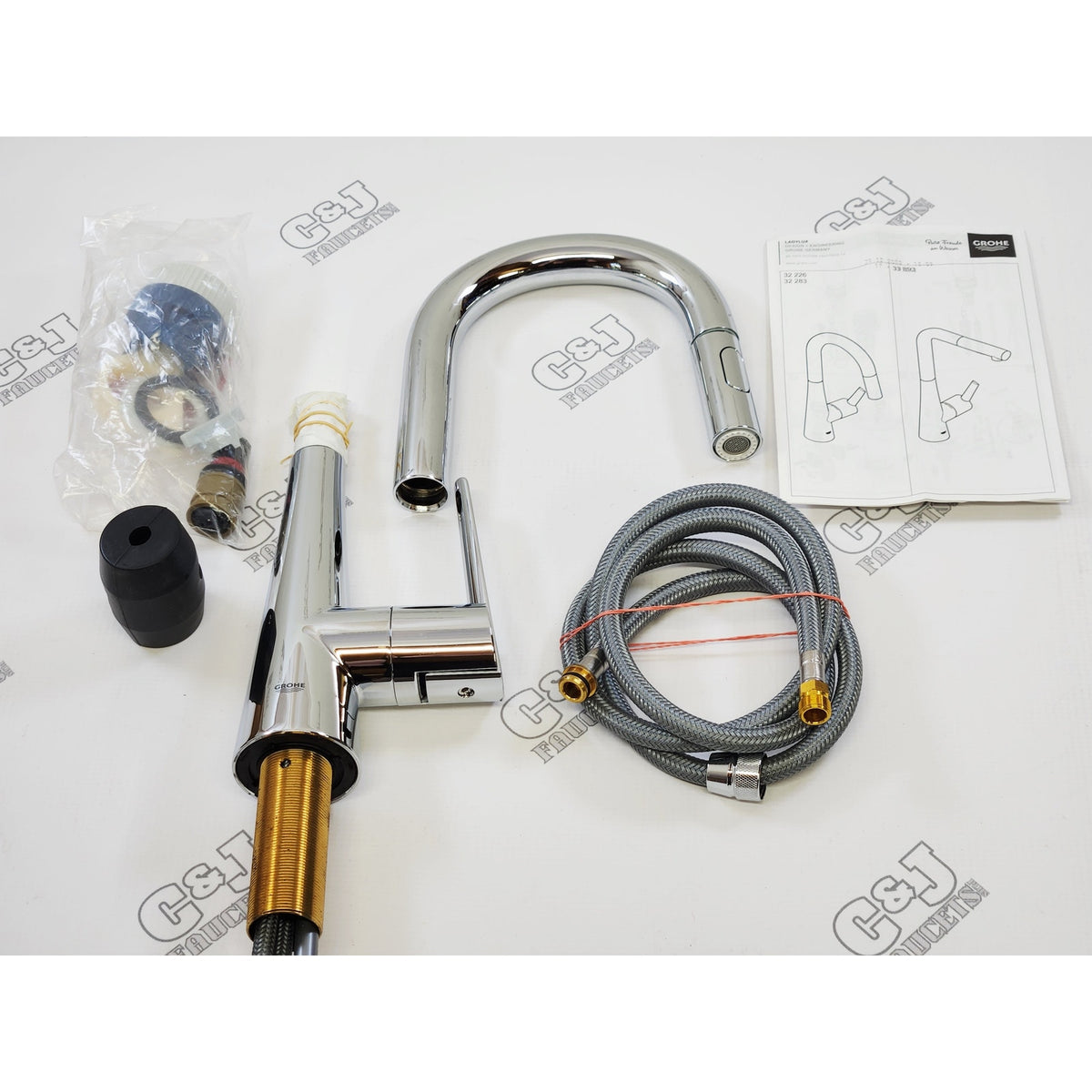 Grohe 32283003 Zedra 1.75 GPM Pull Down Bar Faucet - Starlight Chrome READ