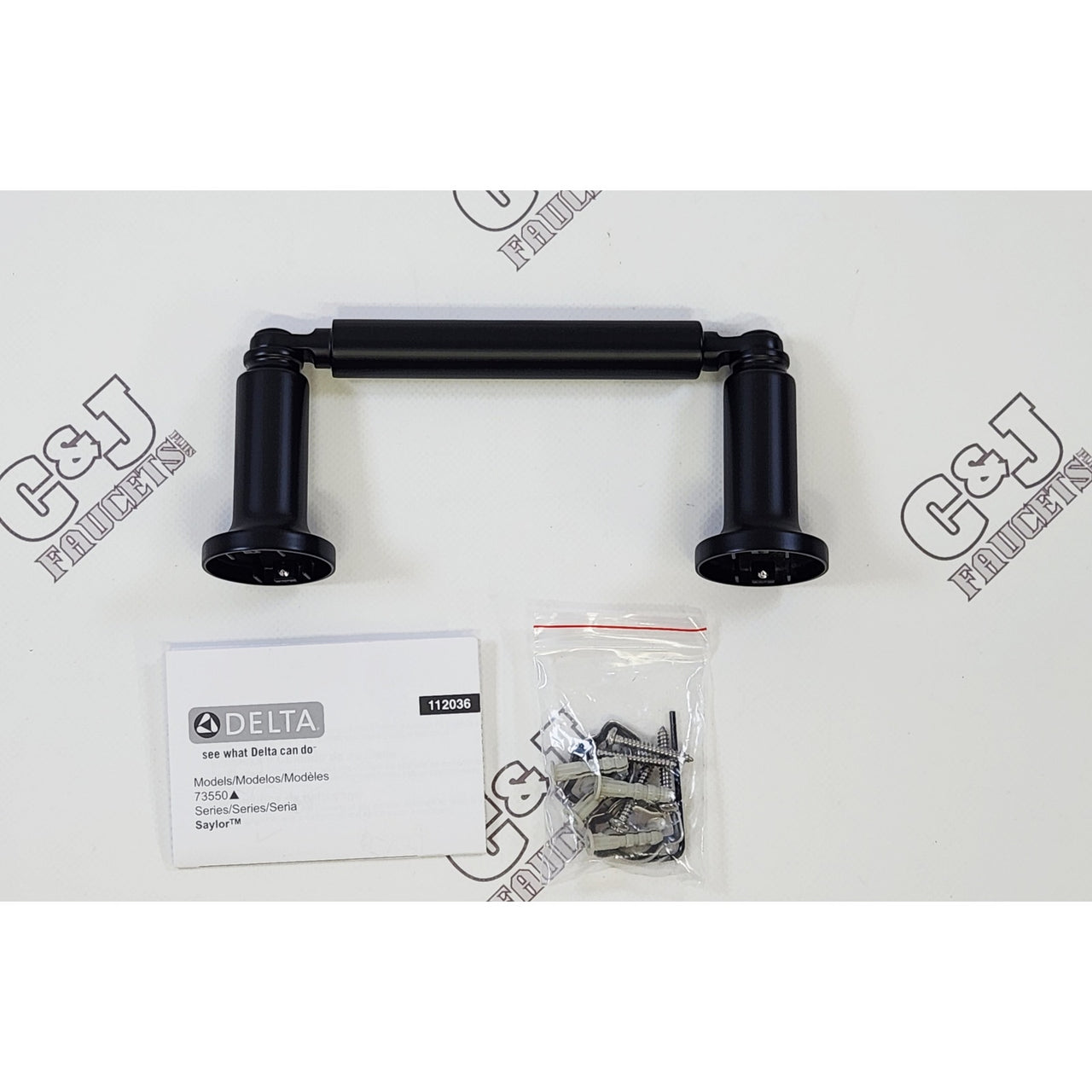 Delta 73550-BL Saylor Wall Mounted Toilet Paper Holder - Matte Black