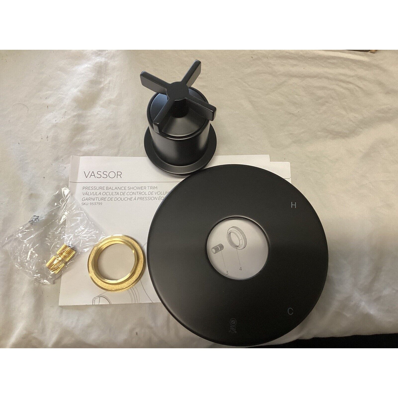 Signature Hardware 484017 Vassor Pressure Balance Shower Valve Trim- Matte Black