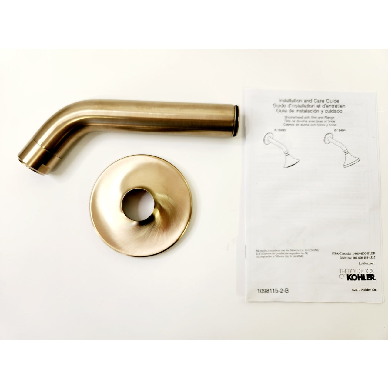 Kohler 933-BV Purist Shower Arm and Flange - Vibrant Brushed Bronze READ