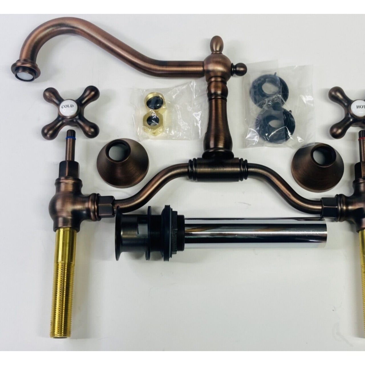 Signature Hardware 320456 Elnora Widespread Bridge Bath Faucet-Oil Rubbed Bronze