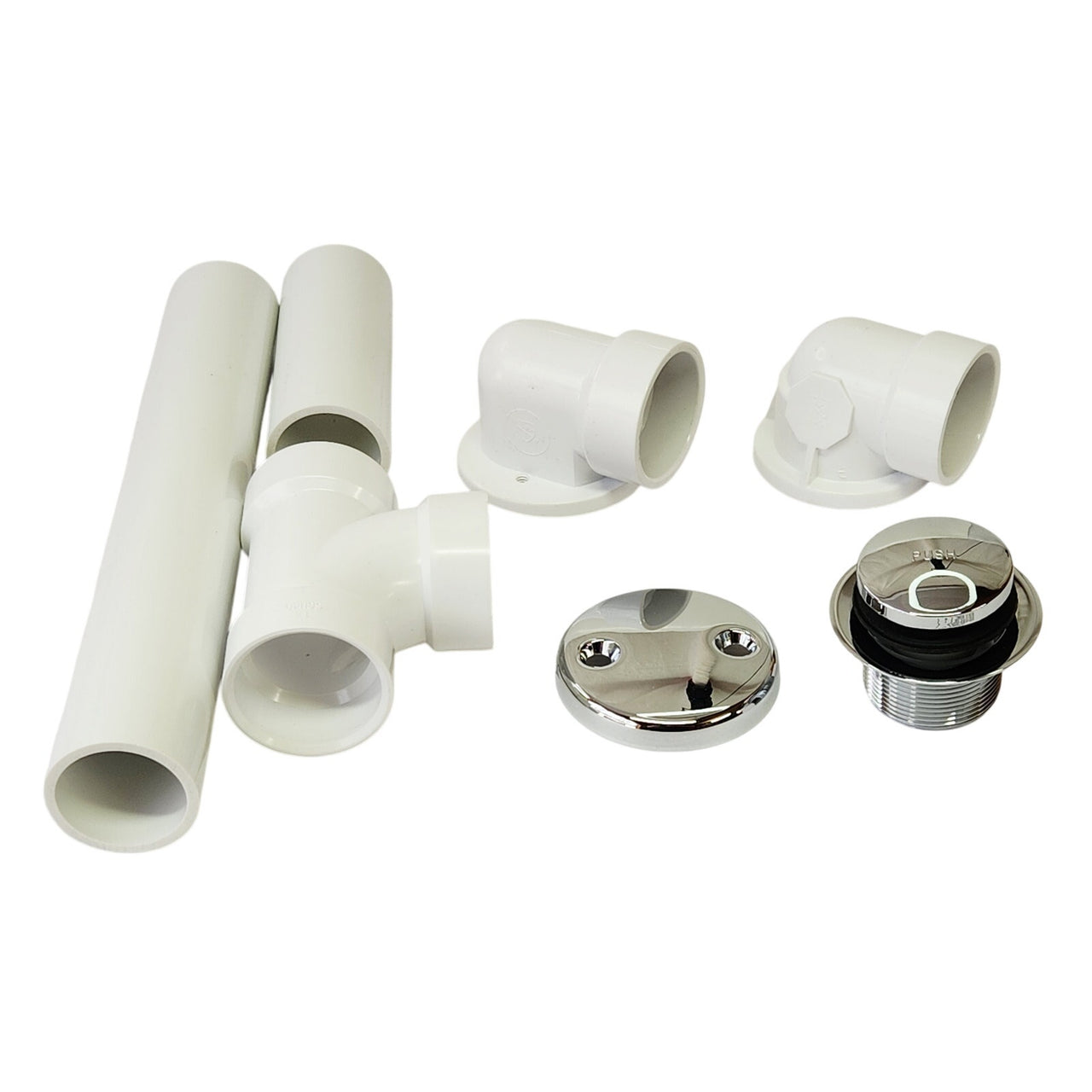 Proflo PFWO300 1-1/2" PVC Tub Drain Trim / Fitting - Toe Tap - Chrome