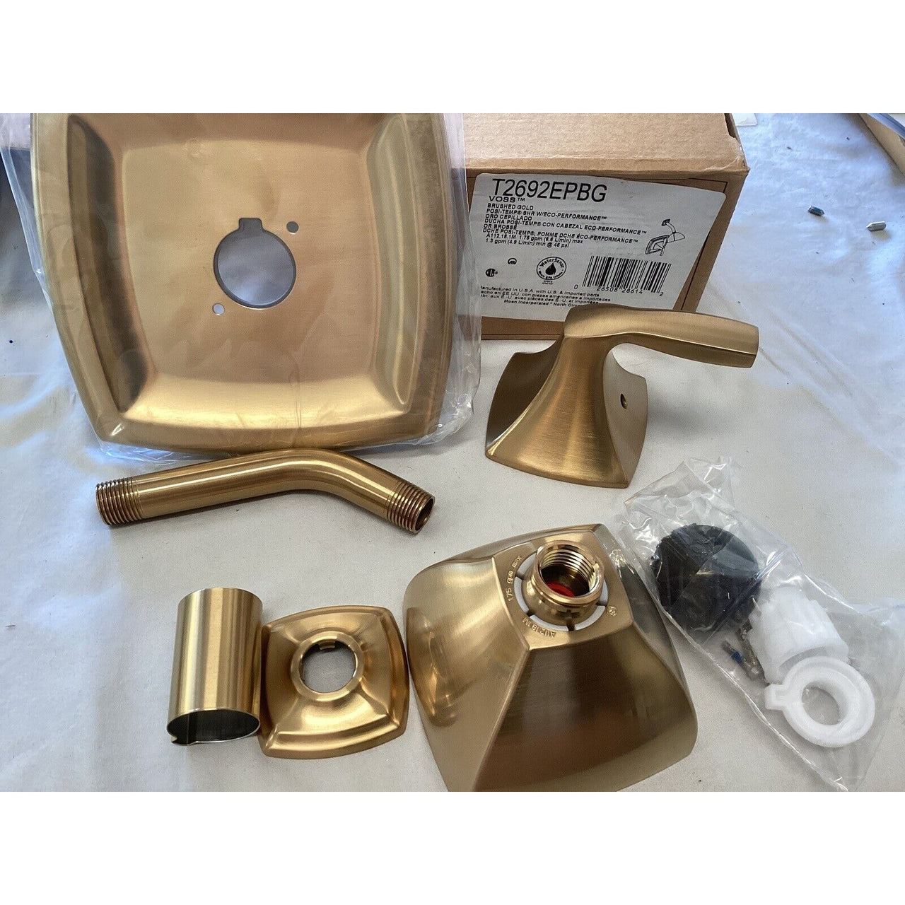 Moen T2692EPBG Voss Pressure Balancing Shower Trim Kit, No Valve - Brushed Gold