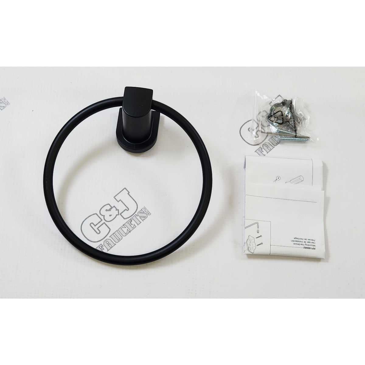 Peerless PA319-BL Xander 6-3/8" Wall Mounted Towel Ring - Matte Black