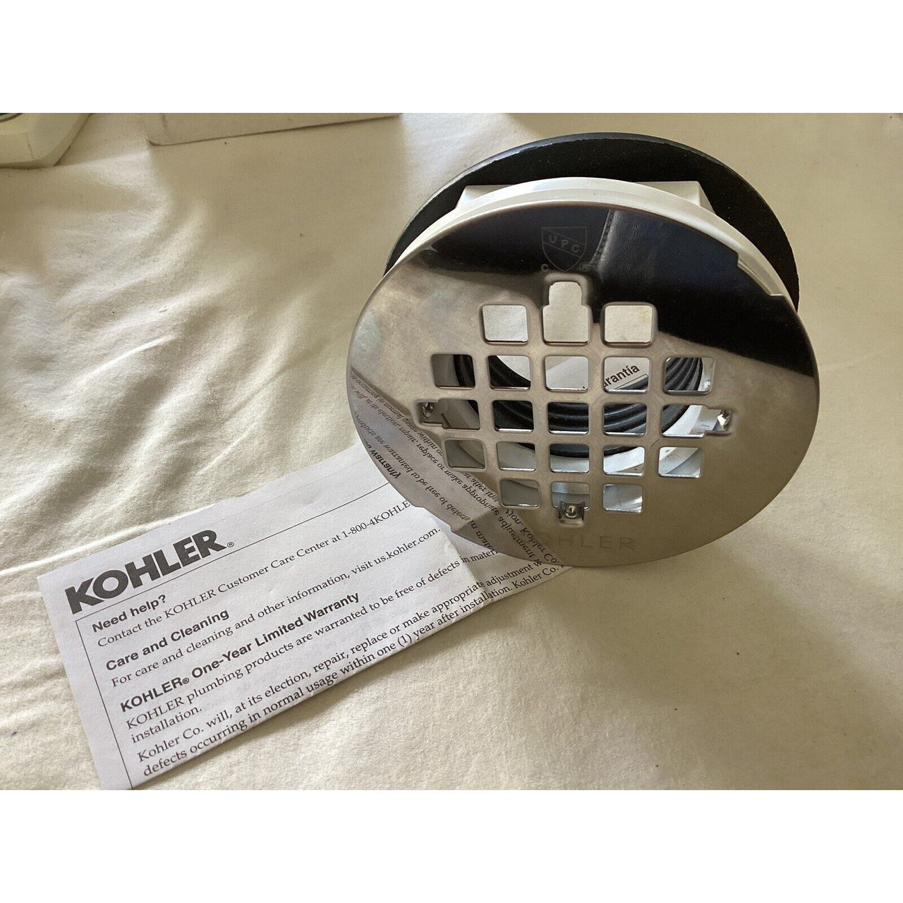 Kohler 22676-S Round PVC Shower Receptor Drain - Stainless