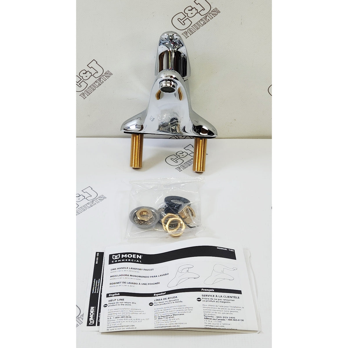Moen 8413F12 M-DURA 1.2 GPM Centerset Bathroom Faucet - Chrome