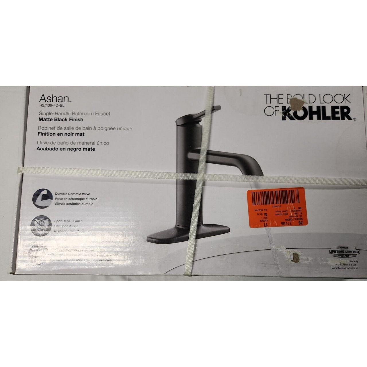 Kohler R27136-4D-BL Ashan Single Hole Single-Handle Bathroom Faucet -Matte Black