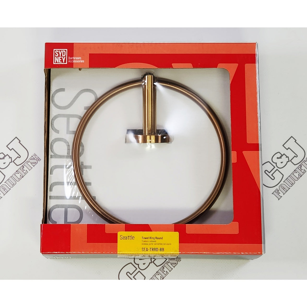 Kartners SEA-TRRD-BB Seattle Round Towel Ring - Brushed Brass